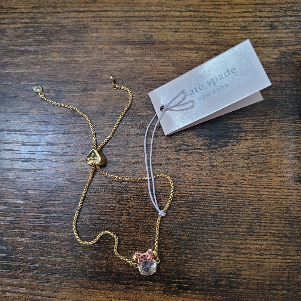 Kate Spade Clear Gold Minnie Mouse Bracelet NWT 💛 - Picture 1 of 4